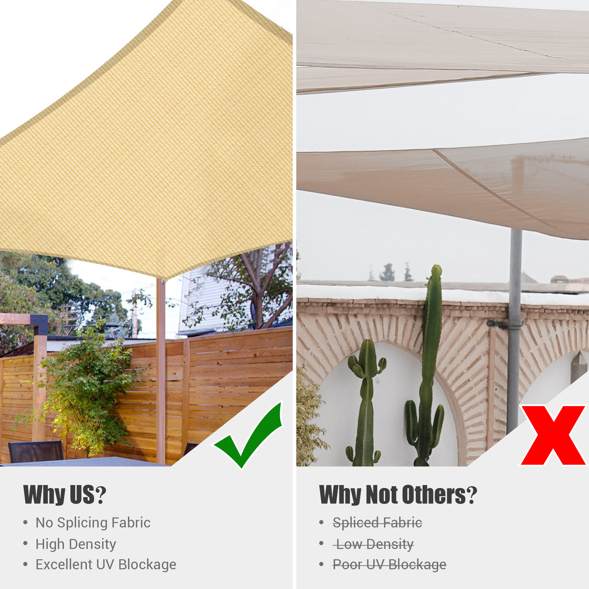 10x8Ft/13x7Ft/13x10Ft 97% UV Block Rectangle Sun Shade Sail Canopy Outdoor Pool - Picture 16 of 16