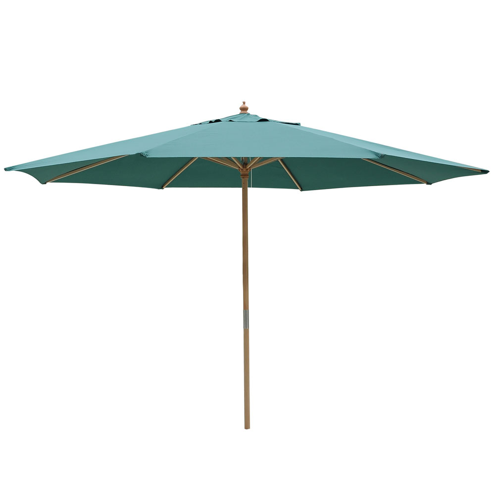 13 Ft Patio Wood Umbrella German Wooden Pole Outdoor Beach Cafe Garden
