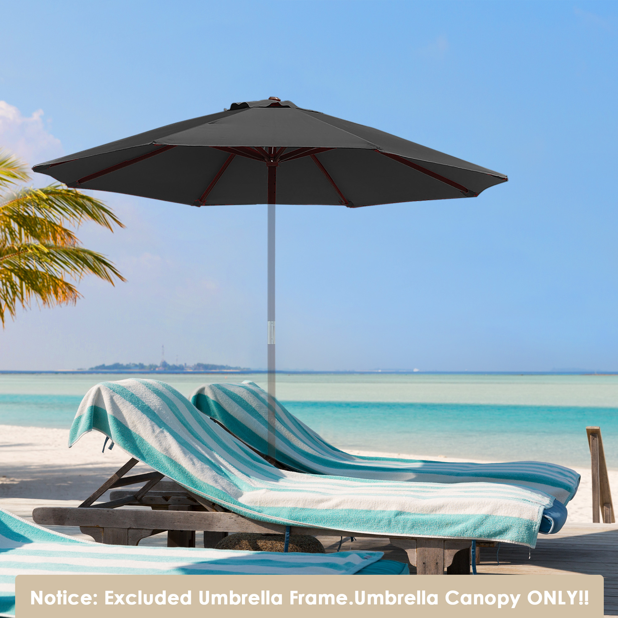 Patio Umbrella Canopy Replacement Top Cover ONLY fit 8' 8 Rib Umbrella