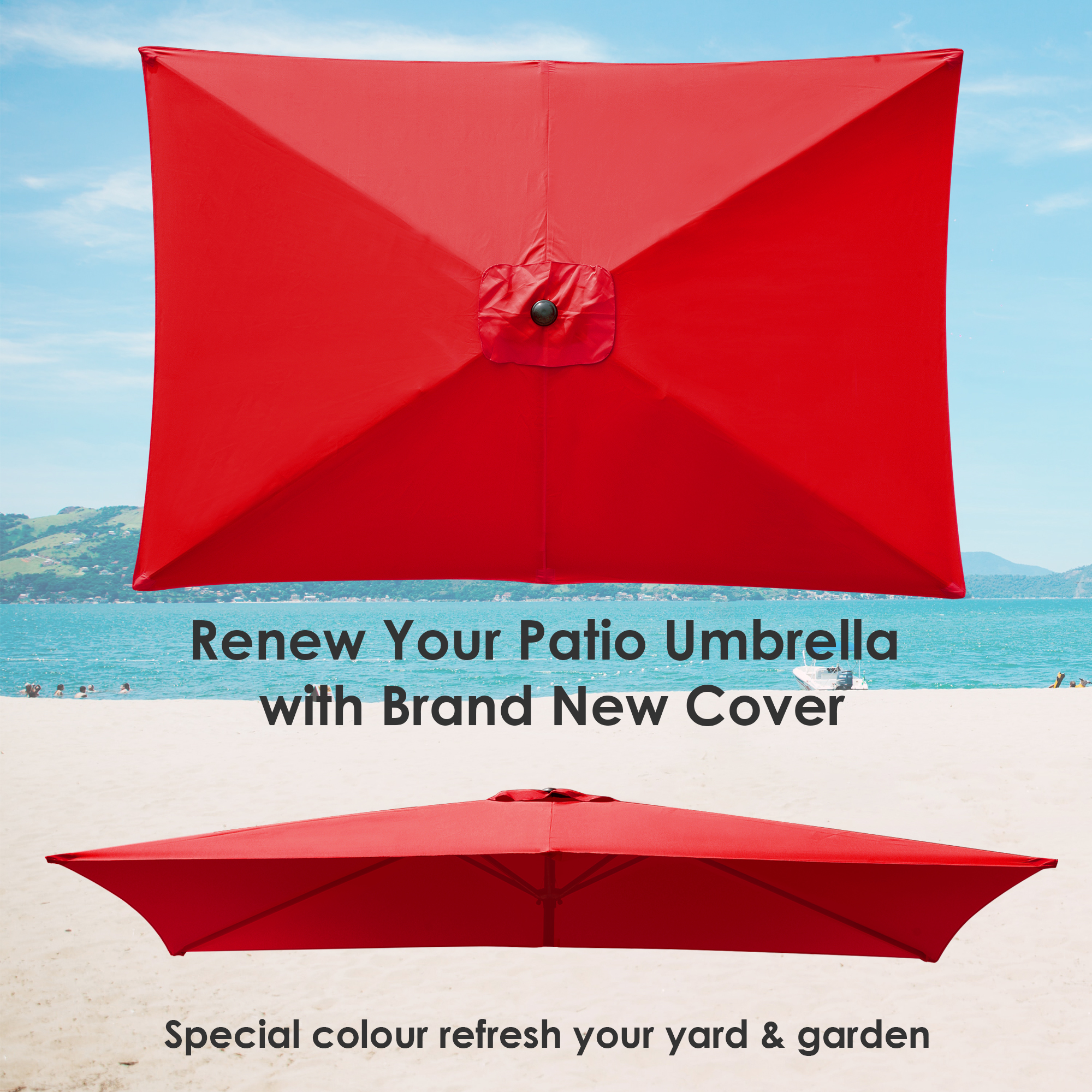 8'/9'/10'/13' Umbrella Replacement Canopy 8 Rib Outdoor Patio Top Cover