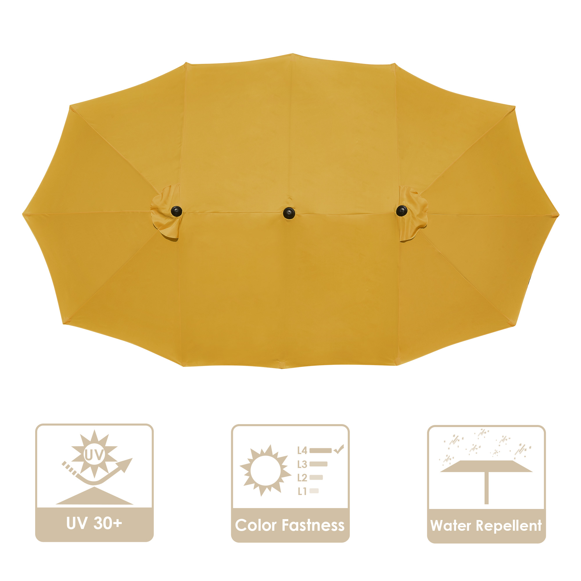 14 Fuß doppelseitiger Regenschirm Ersatz Baldachin Tischplatte Outdoor Strand Pool - Bild 22 von 49