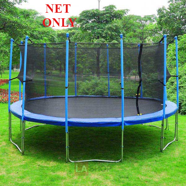 12/13/14/15ft Round Trampoline Enclosure Net Replacement 4 Arch for 8 Pole Fence eBay