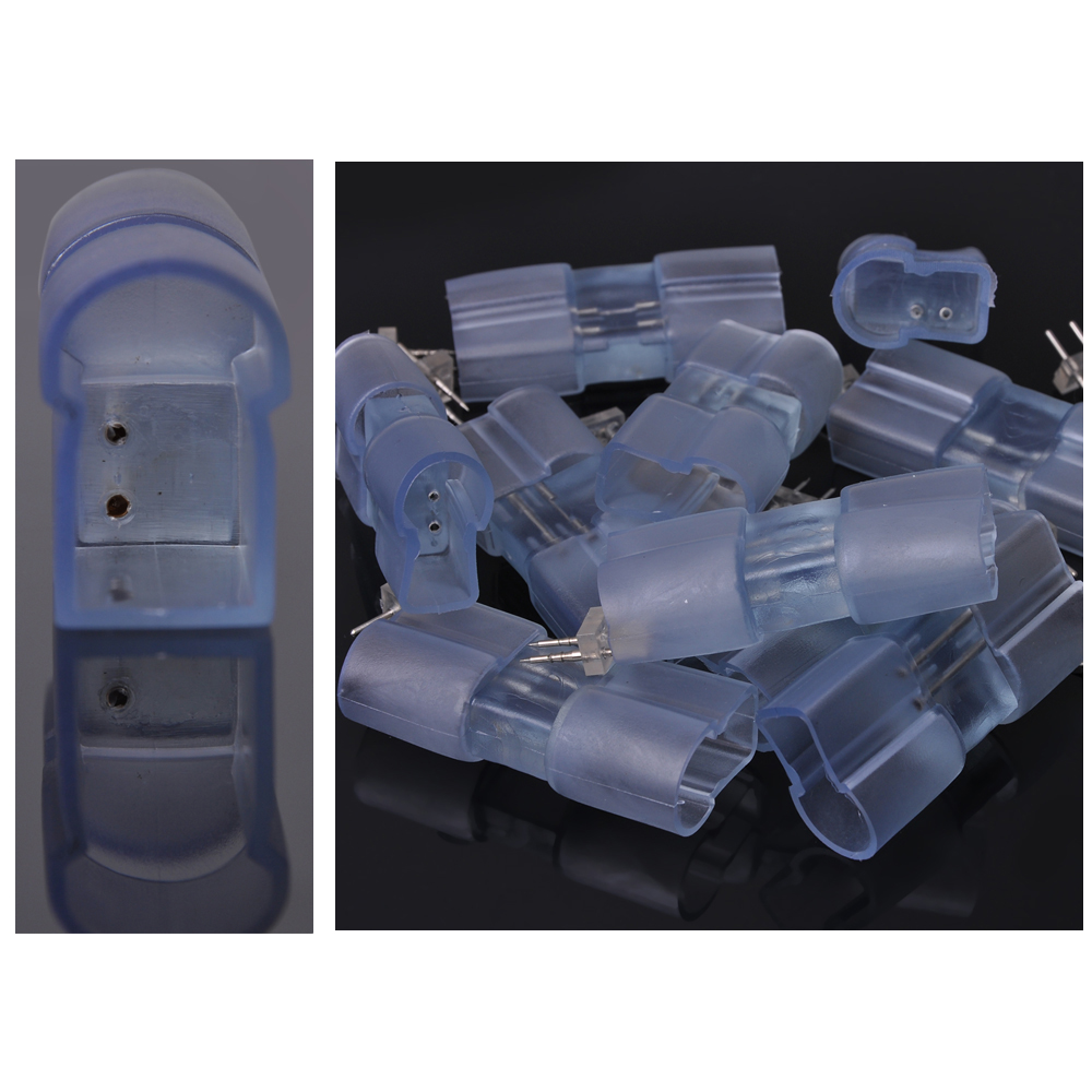 10x Splice Connector w/Pin 2Wire Accessories PVC for LED Neon Tube
