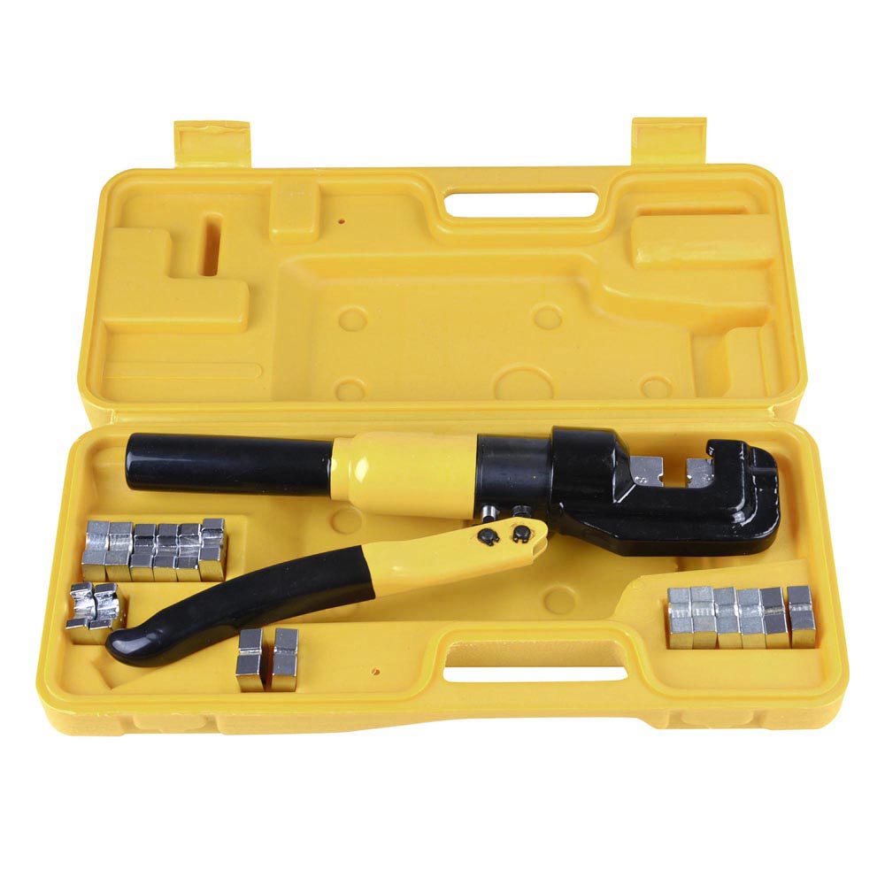 10 Ton Hydraulic Crimper Crimping Tool/w 9 Dies Wire Battery Cable Lug