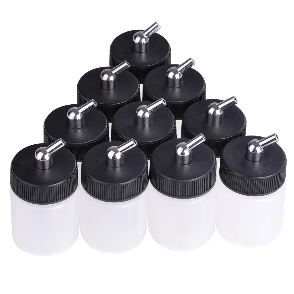 Ketofa Airbrush Siphon Feed Jars - 10 Pack, 30ml (1.07 Oz) Plastic Bottles With Lids & Caps - View #9