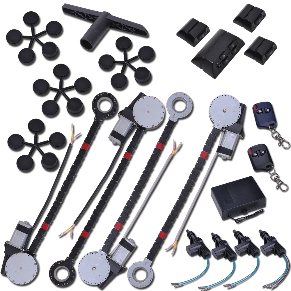 Details about 4 Power Roll Up Window & 4 Door Lock Conversion Kit Keyless  Entry Auto Car Truck