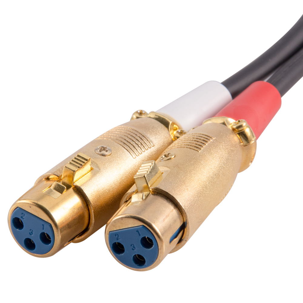 Premium 3 Foot Dual Xlr Female To Dual Rca Male Patch