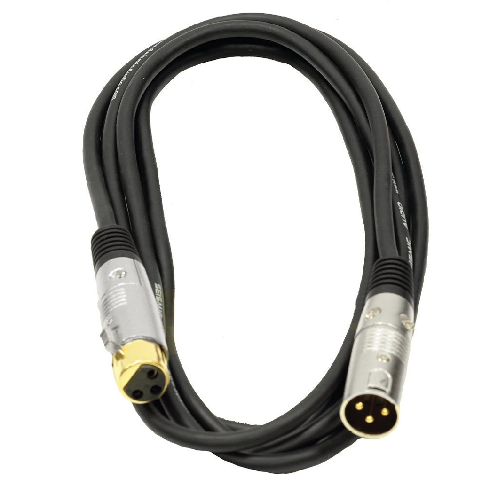 Premium 10 Foot Black XLR Patch Cable Cord 3 Pin XLRF to XLRM Mic