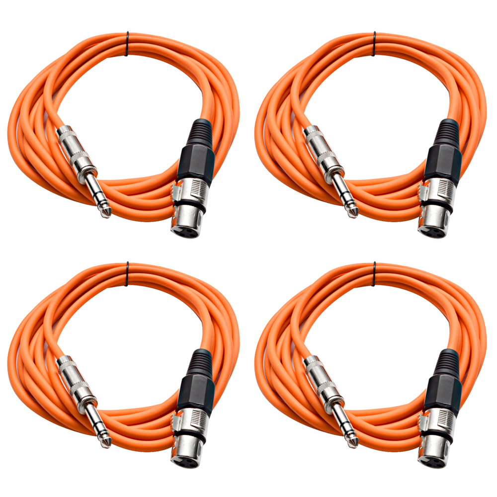 Four 1/4" to XLR Female Patch Cables 10' Extension Cords Jumper - Various Colors - Picture 20 of 29