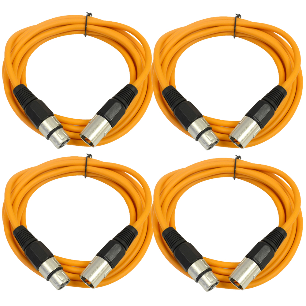 4 Pack of XLR Patch Cables 6 Foot Extension Cords Jumper 3 Pin - Various Colors - Picture 20 of 29