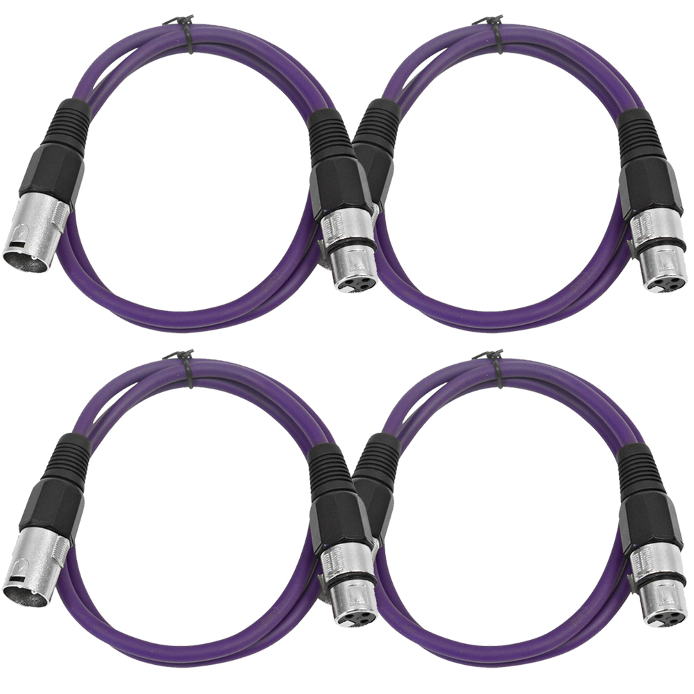 Paquete de 4 cables de conexión XLR 2 pies cables de extensión puente 3 pines - varios colores - Imagen 20 de 25