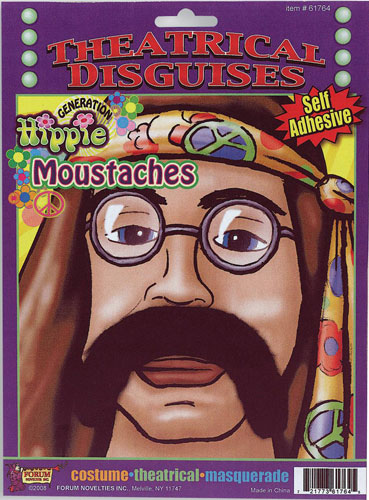 hippe brown moustache for halloween costume accessory