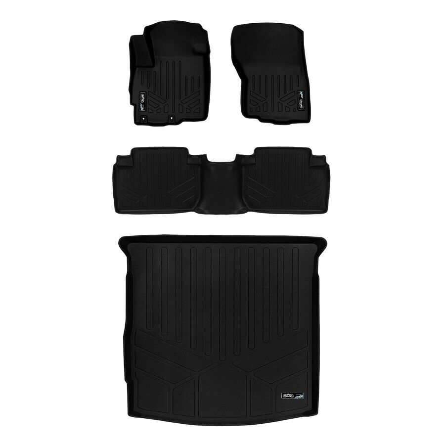 OMAC 5-Piece Semi-Custom Fit Black Floor Mats & Cargo Liner For Mitsubishi Outlander (Left Hand Drive) - TPE Rubber