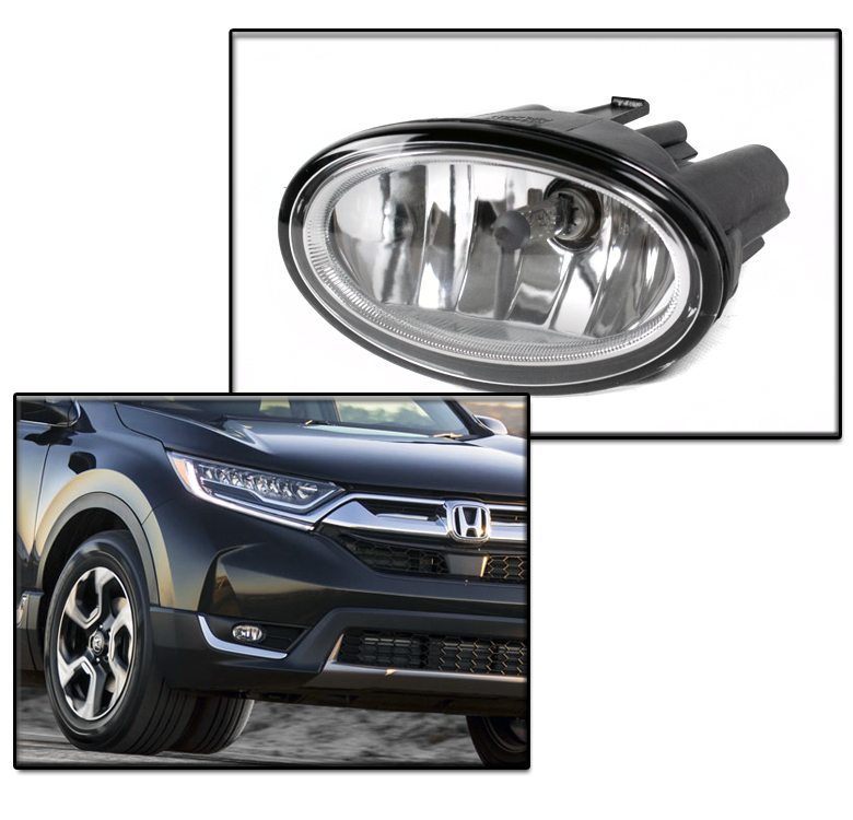 Fog Light Kit With Bulbs & Wiring Harness For 2017-2018 Honda CR-V Chrome