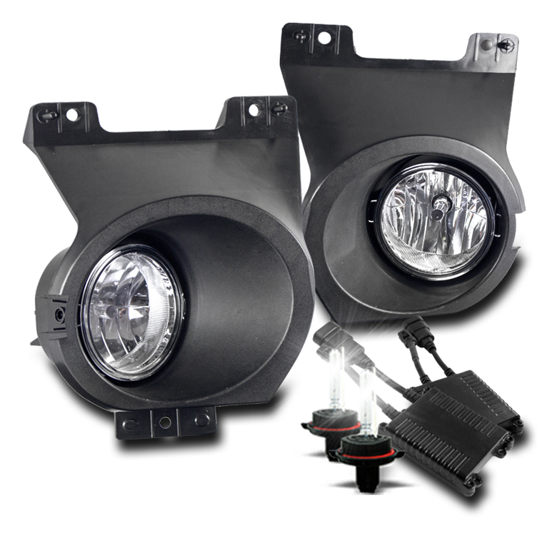 Front Bumper Driving Fog Light Lamp Kit Bezel+Bulbs Smoke Lens For 09-14 F-150