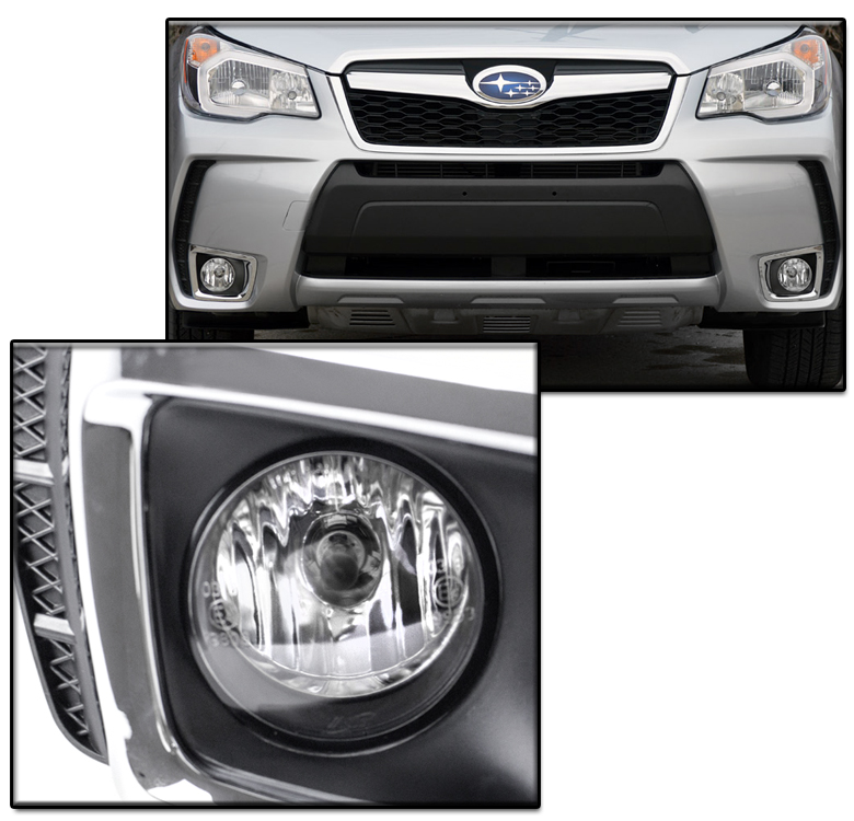 FOR 14 15 16 FORESTER XT BUMPER FOG LIGHTS LAMPS CHROME W/50W 8K HID