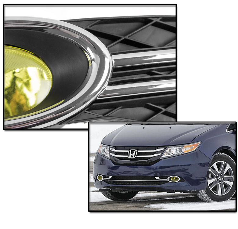 1416 HONDA ODYSSEY VAN BUMPER DRIVING FOG LIGHTS LAMPS YELLOW LENS W
