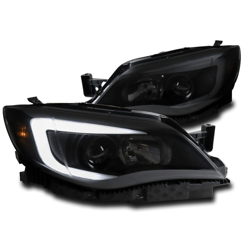 Trendgear Black/Smoke LED Projector Headlights For 2008-2014 Subaru Impreza WRX – Pair
