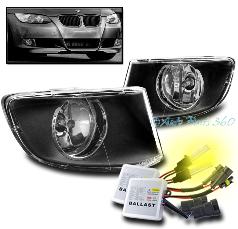 0711 BMW E92 E93 3 SERIES 2DR BUMPER DRIVING FOG LIGHTS LAMP BLACK W/3K HID KIT eBay