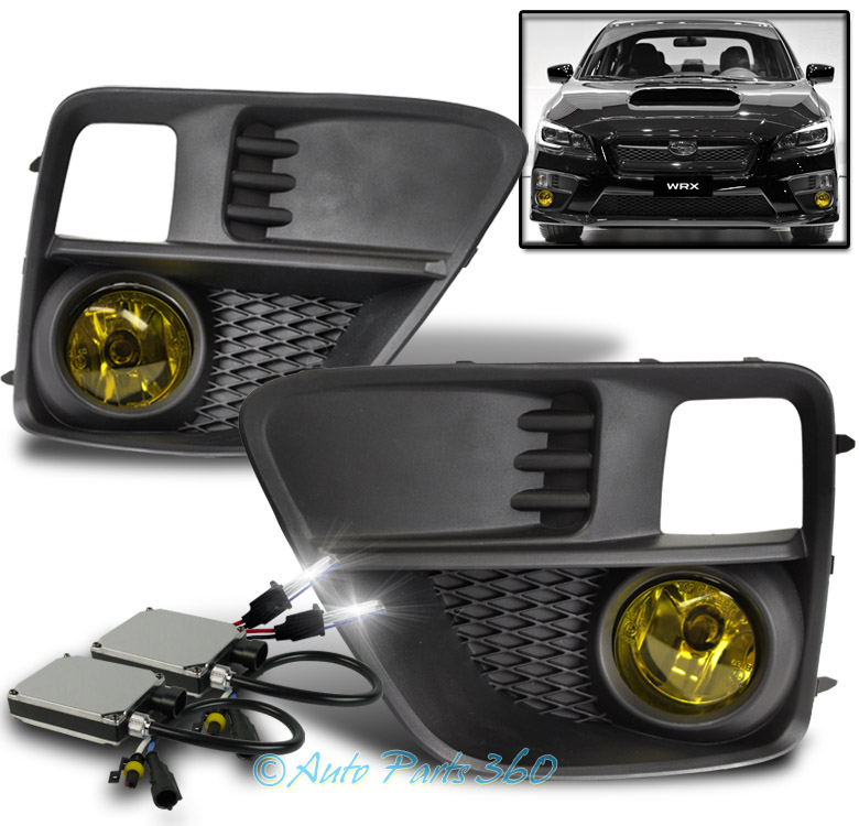 1517 SUBARU WRX STI BUMPER DRIVING FOG LIGHT LAMP YELLOW W/6K HID