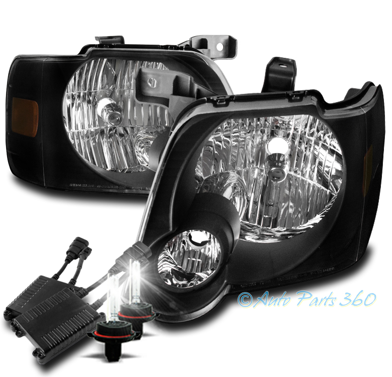 FOR 0610 FORD EXPLORER/07+ SPORT TRAC REPLACEMENT HEADLIGHTS BLACK W
