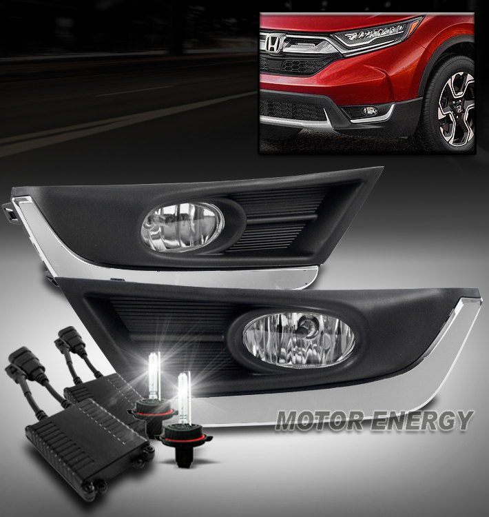 17-18 HONDA CR-V CRV SPORT BUMPER DRIVING FOG LIGHTS LAMPS CHROME W//BEZEL+SWITCH