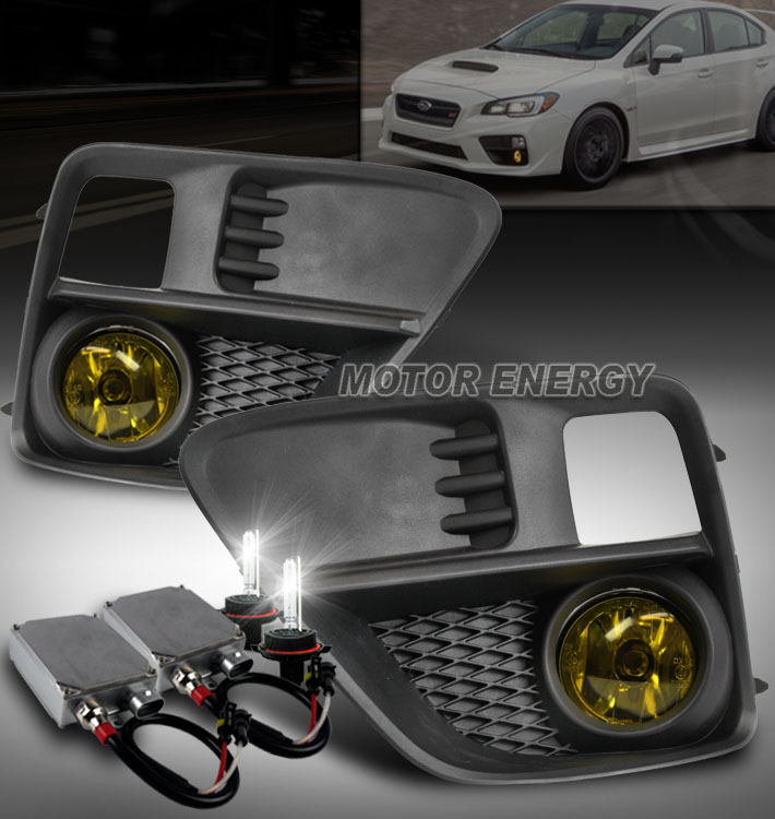 Yellow 15-16 Subaru WRX//STI Replacement Fog Lamps w//Wiring /& HID Kit