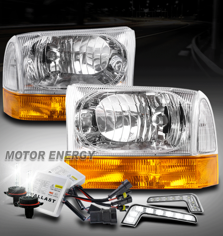 9904 FORD F250 F350 F450 SUPERDUTY EXCURSION CHROME HEADLIGHT LAMP