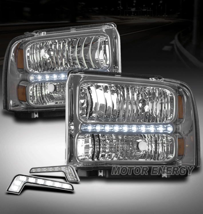 0507 FORD F250 F350 SUPERDUTY EXCURSION LED HEADLIGHTS LAMP CHROME W