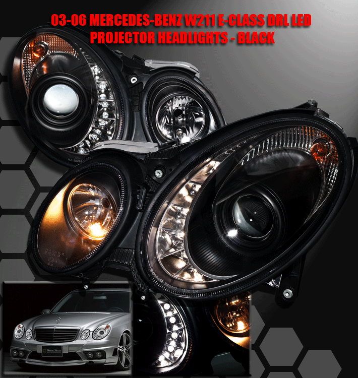 0306 MERCEDESBENZ W211 DRL LED PROJECTOR HEADLIGHT 04 eBay