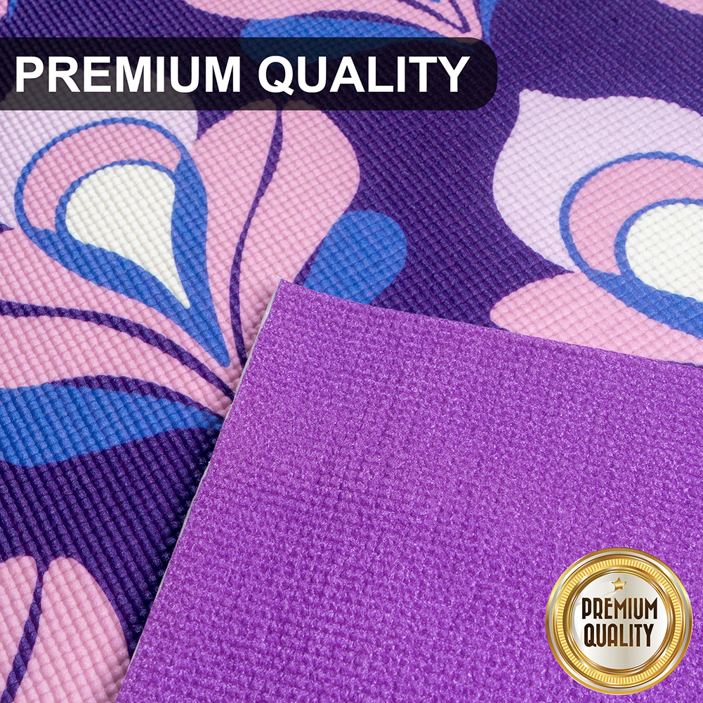 NEW! AUM 68" x 24" ULTRA SOFT TEXTURE YOGA EXERCISE MAT - NON-SLIP W/CARRY STRAP - Picture 21 of 35