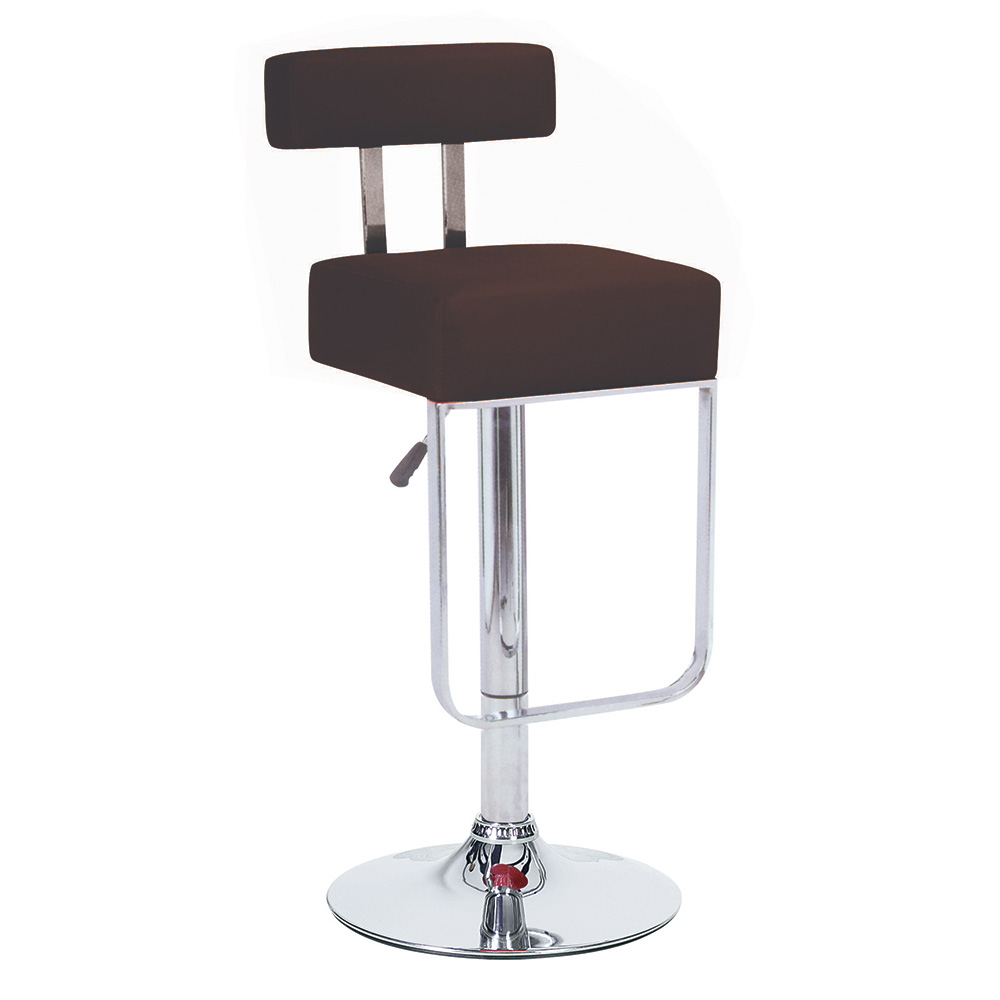 Modern Home "Leather" Adjustable Height Chrome Bar/Counter Stool - Blok Barstool - Picture 7 of 11