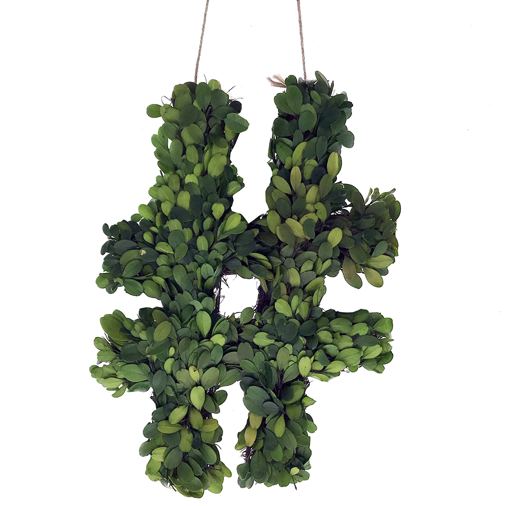 LETRAS MONOGRAMA DECORATIVAS DE BOJ CONSERVADAS REALES 12" - DECORACIÓN CORONA PUERTA DELANTERA - Imagen 19 de 30