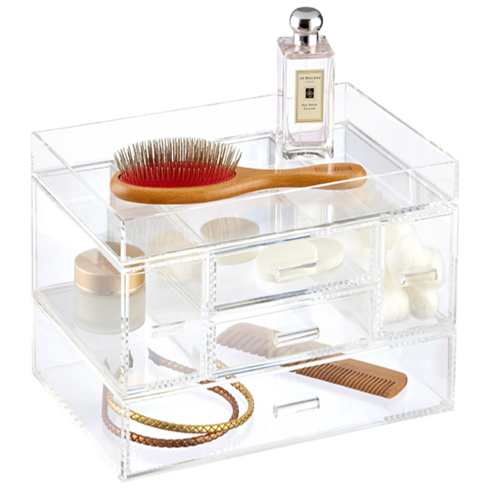 New Deluxe Makeup Organizer Acrylic Tiered 5 Drawer Cosmetic