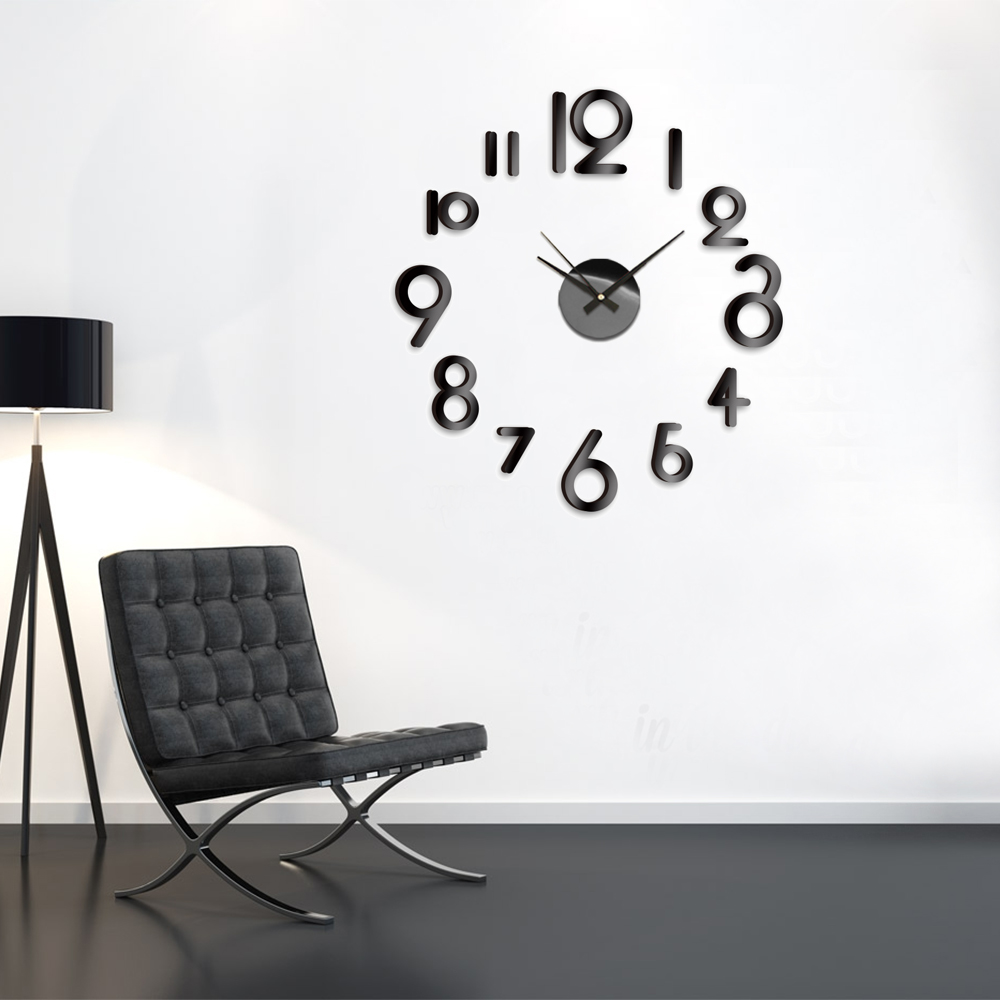 NEW! DIY SELF ADHESIVE WALL CLOCK DO IT YOURSELF 3D INTERIOR TIME CLOCK