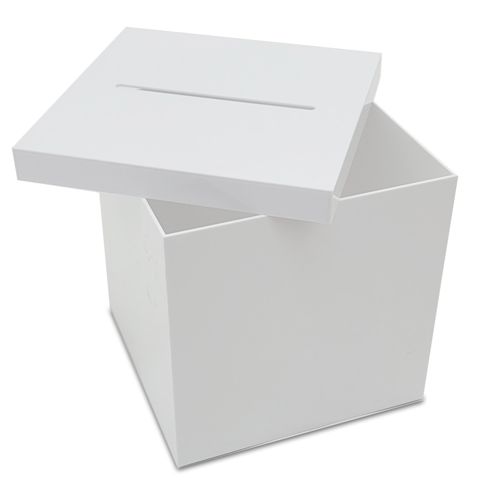 OnDisplay 10" Luxe Acrylic Clear Wedding Card Box w/Lid - Lucite Gift/Money Box