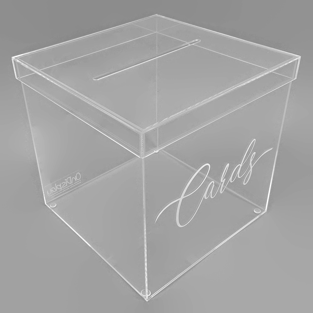 OnDisplay 10" Luxe Acrylic Clear Wedding Card Box w/Lid Lucite Gift