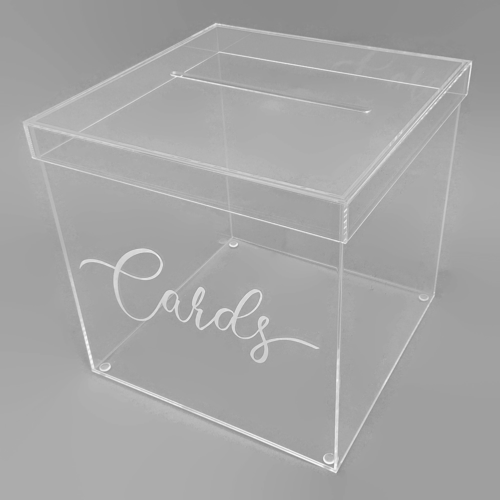 OnDisplay 10" Luxe Acrylic Clear Wedding Card Box w/Lid Lucite Gift