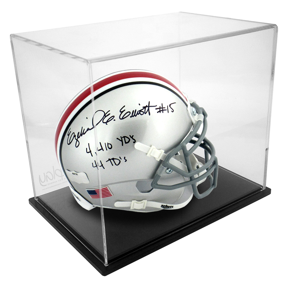 NEW! DELUXE CLEAR THICK ACRYLIC MINI FOOTBALL HELMET DISPLAY CASE UV