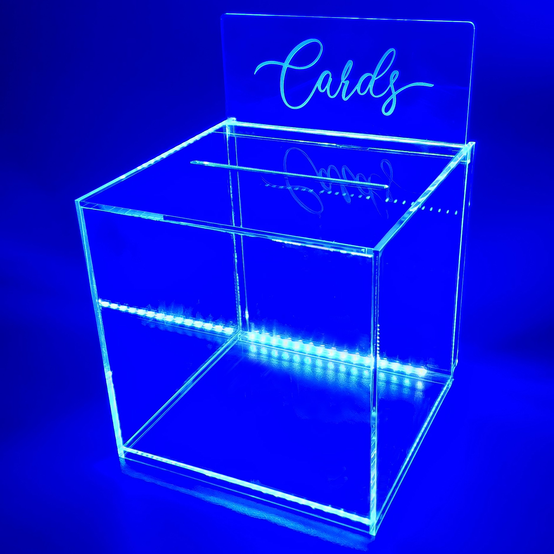 OnDisplay 10" Luxe Acrylic Clear Wedding Card Box w/Hinged Lid - Gift/Money Box