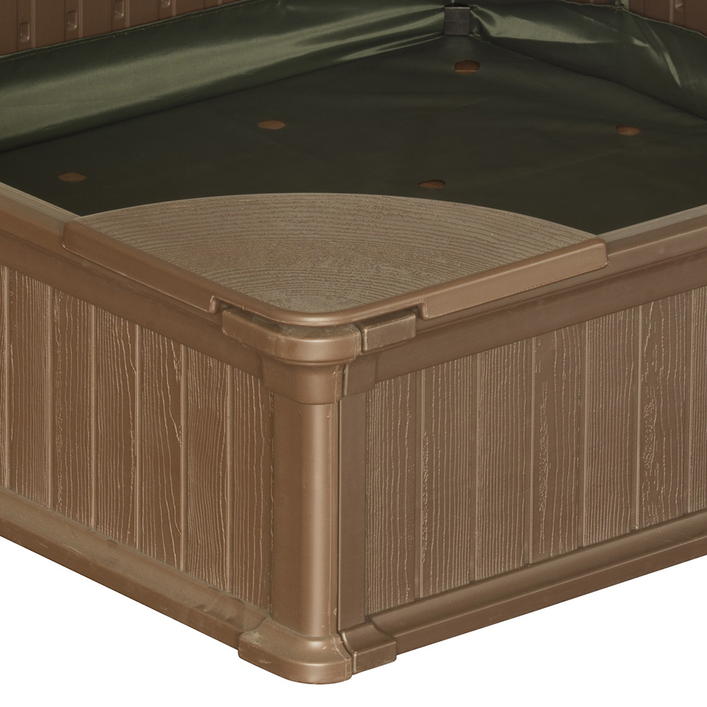 NEW! 4ft x 4ft All Weather Outdoor Sandbox Kit w/Cover Sand Play Box