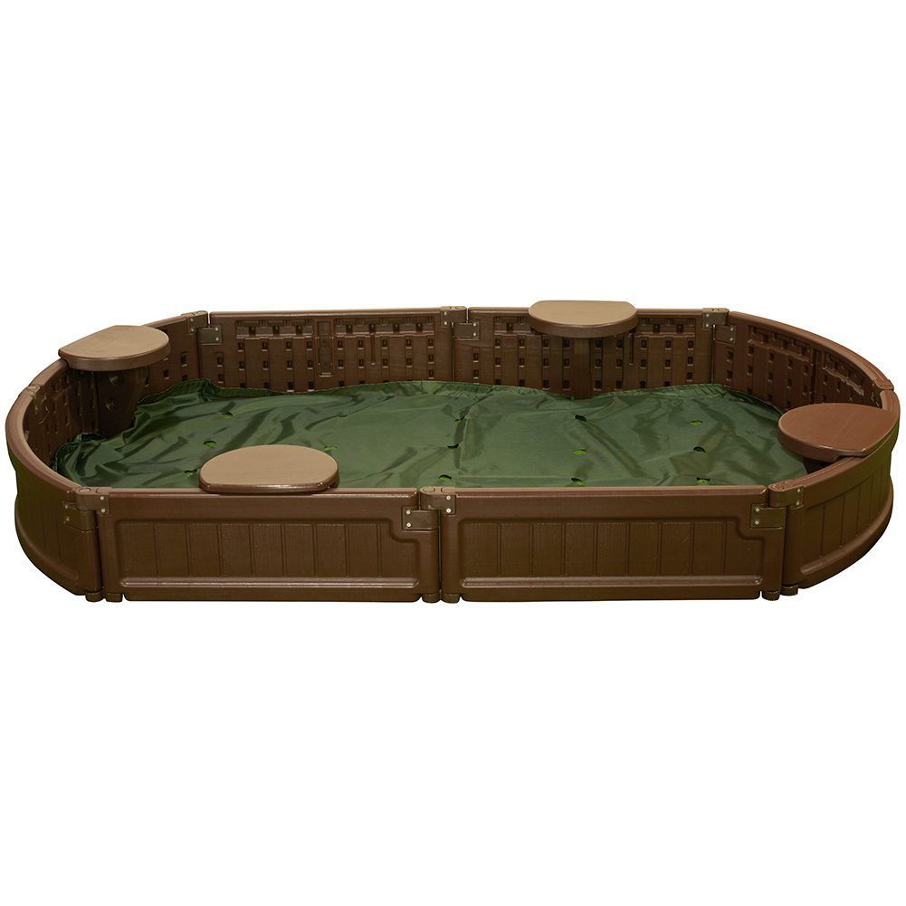NEW! 6ft Oval All Weather Outdoor Sandbox Kit w/Cover Sand Play Box w