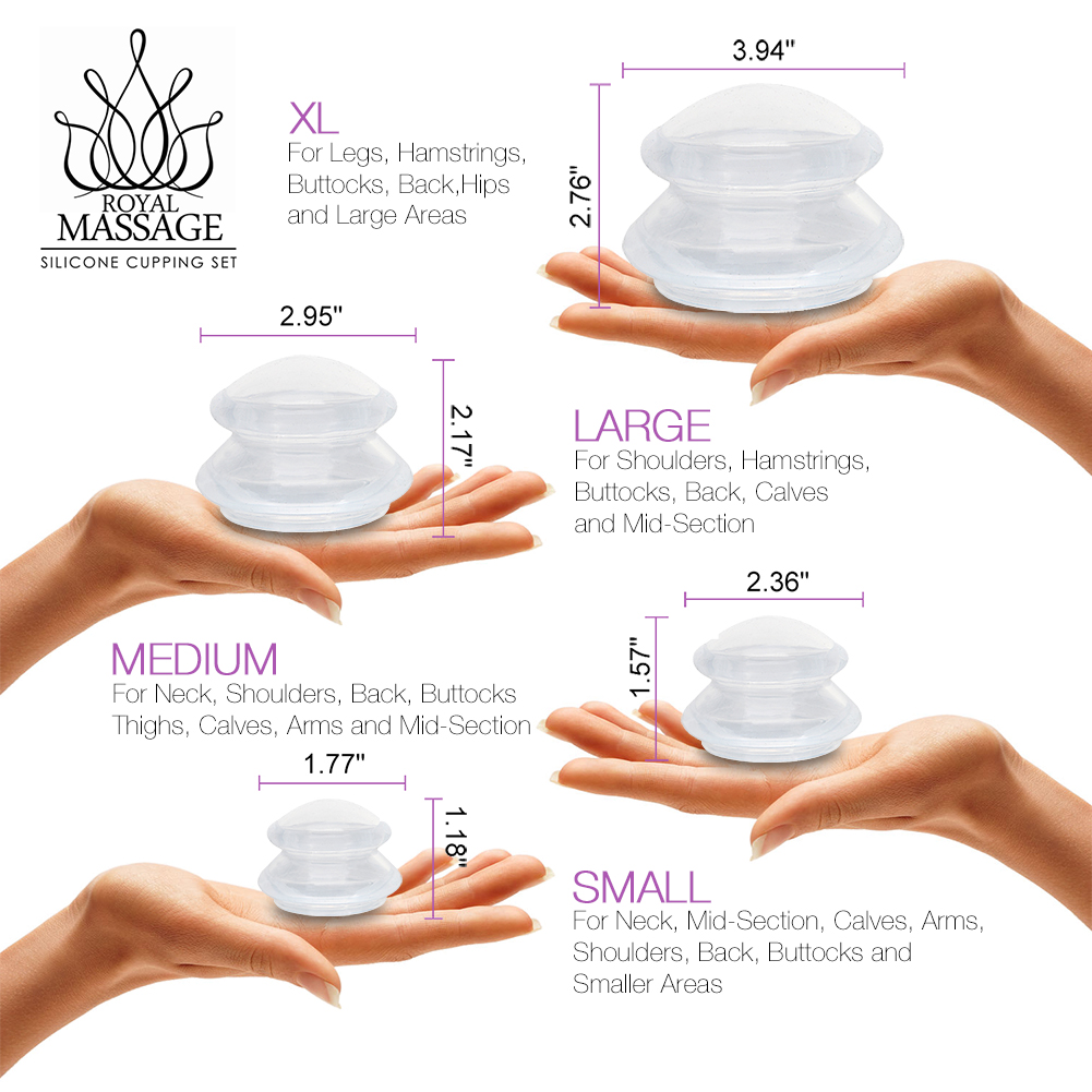 Royal Massage Silicone Massage Cupping Therapy Set Cup Jar Anti