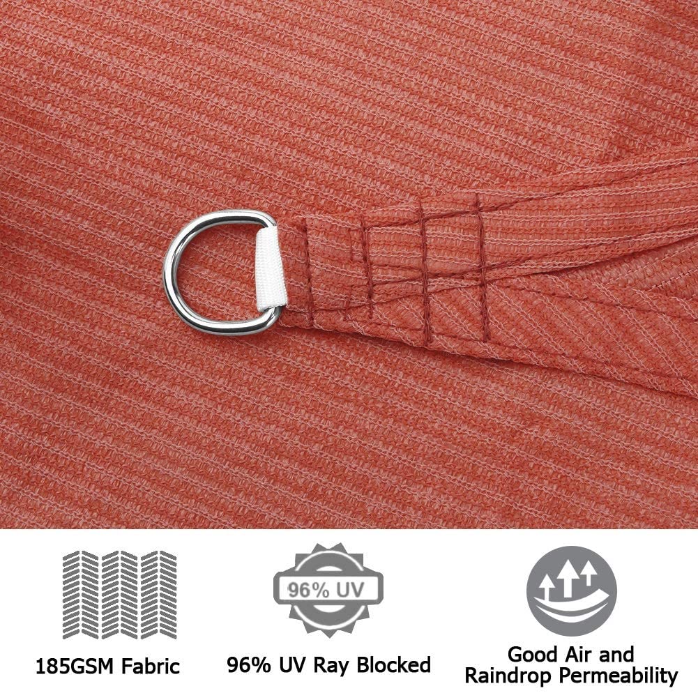 NUOVO! OMBRA VELA DA SOLE - COPERTURA TETTOIA QUADRATA - TENDA PATIO ESTERNO - LATI 16,5' - Foto 21 di 21