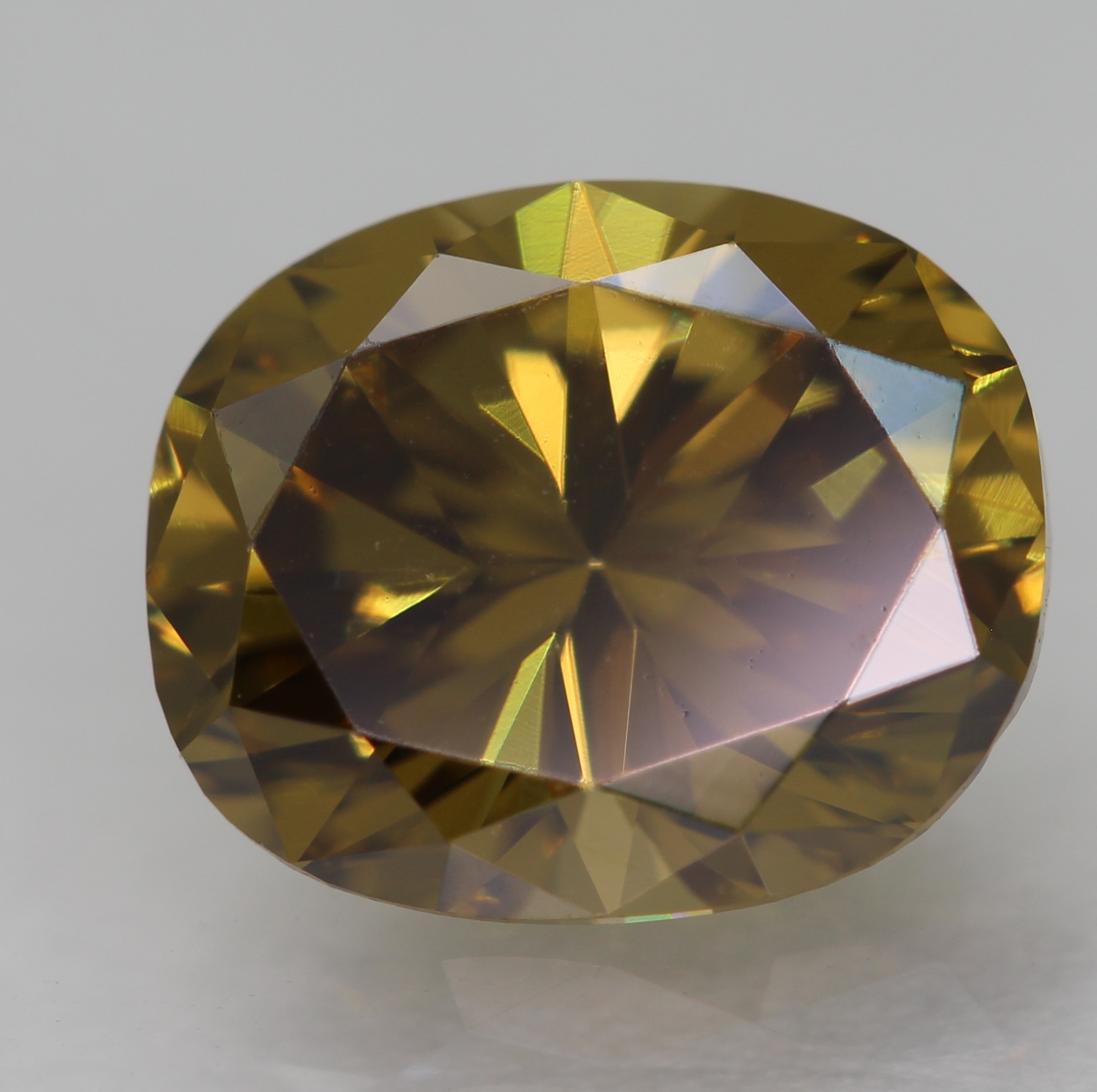 Cert 1.23 Carat Yellow Orange VVS1 Oval Natural Enhanced Diamond 7.33x6.05mm