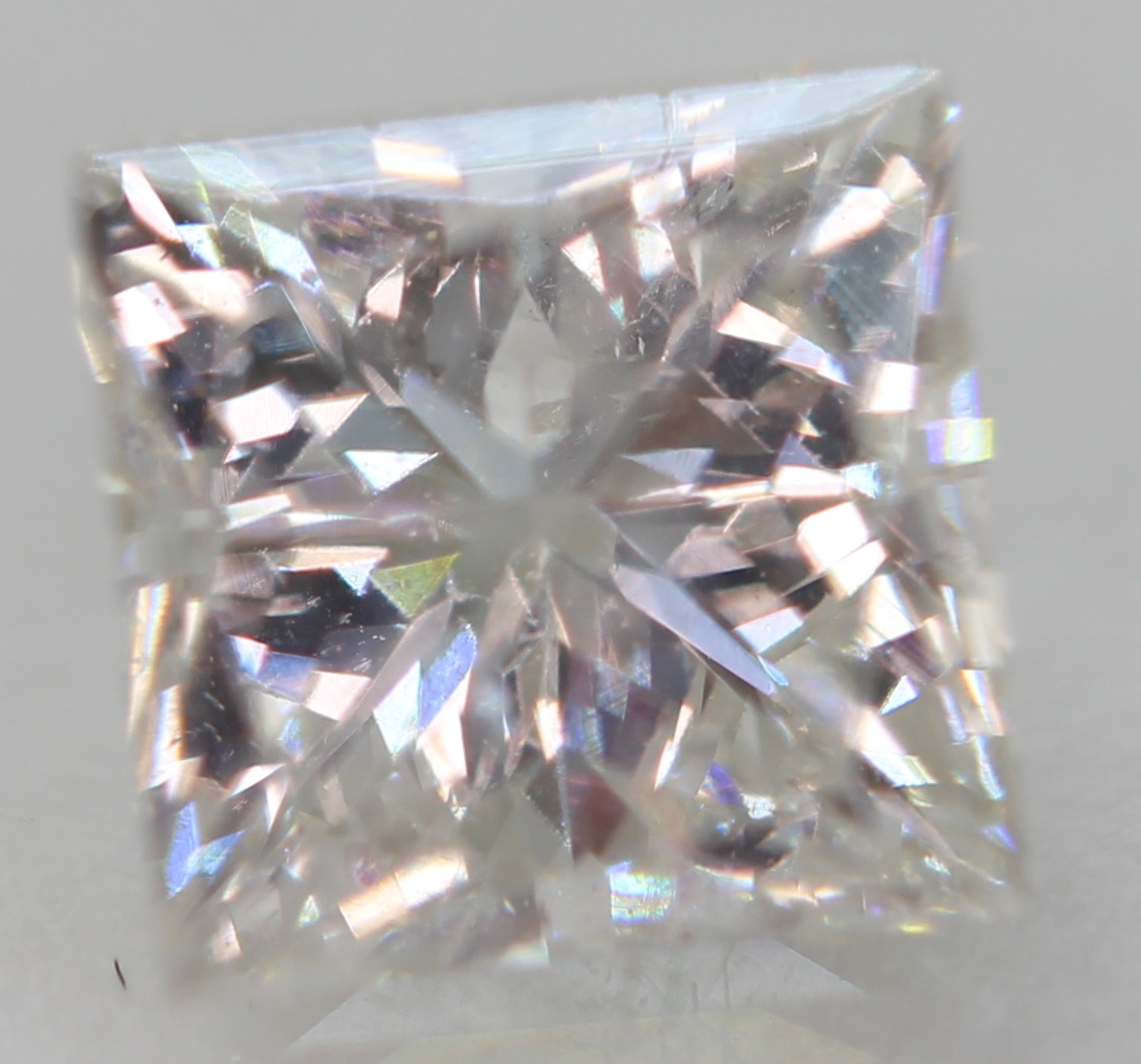 0.58 Carat F SI2 Princess Natural Enhanced EARTH MINED Diamond 4.41X4.31mm VIDEO