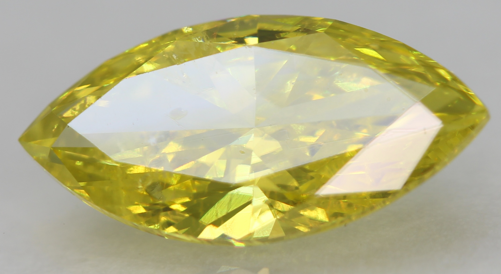 Cert 1.02 Carat Canary Yellow VS2 Marquise Natural Enhanced Diamond 10.32x5.26mm