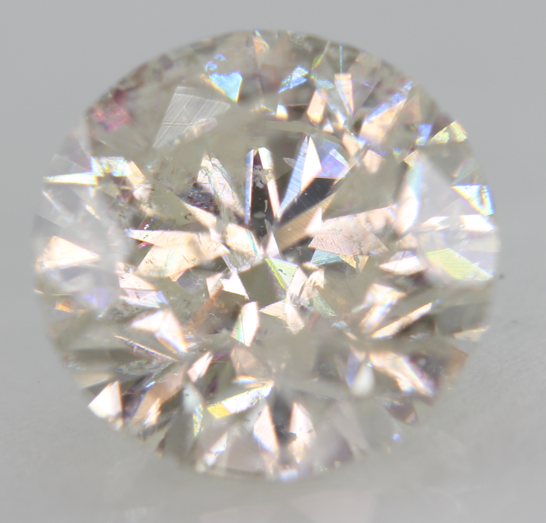 Certified 2.02 Carat H SI2 Round Brilliant Natural Enhanced Loose Diamond 7.91mm