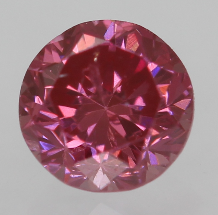 0.11 Carat Vivid Pink VS2 Round Brilliant Natural Enhanced Diamond 2.95mm VIDEO