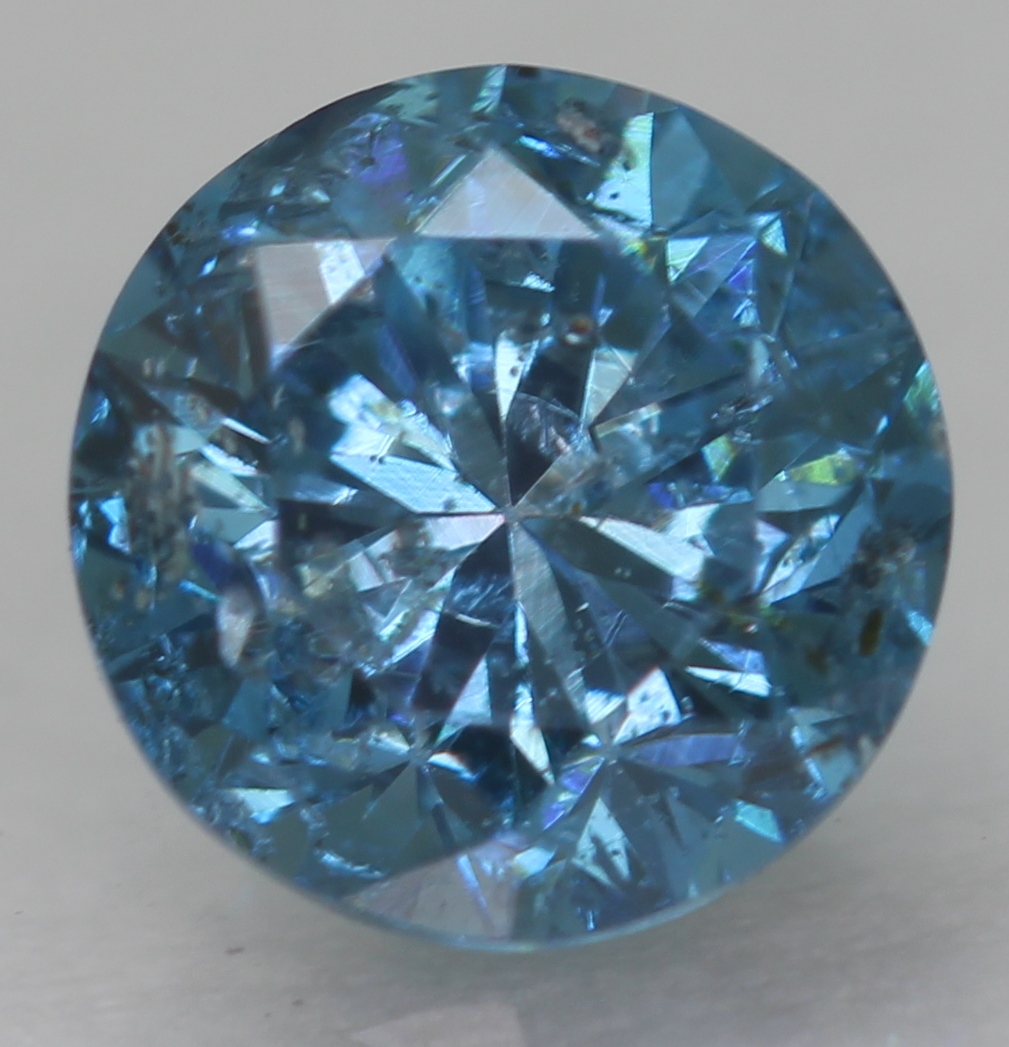 Carat Vivid Blue SI2 Round Brilliant Natural Enhanced Diamond W  VIDEO